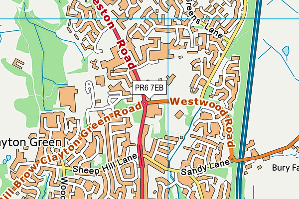 St Bede's Catholic Primary School map (PR6 7EB) - OS VectorMap District (Ordnance Survey)