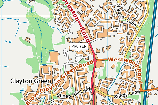 PR6 7EN map - OS VectorMap District (Ordnance Survey)