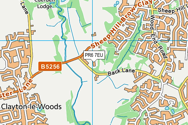 PR6 7EU map - OS VectorMap District (Ordnance Survey)