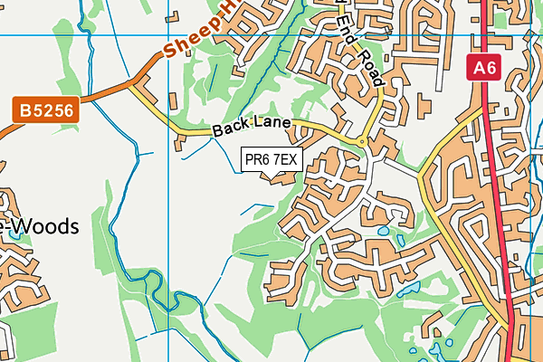 PR6 7EX map - OS VectorMap District (Ordnance Survey)