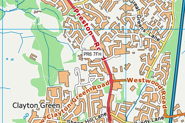 PR6 7FH map - OS VectorMap District (Ordnance Survey)