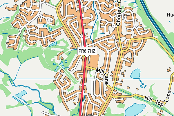 PR6 7HZ map - OS VectorMap District (Ordnance Survey)