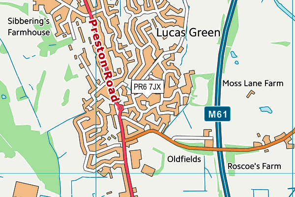 PR6 7JX map - OS VectorMap District (Ordnance Survey)
