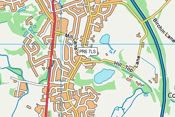 PR6 7LS map - OS VectorMap District (Ordnance Survey)