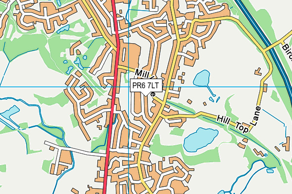 PR6 7LT map - OS VectorMap District (Ordnance Survey)