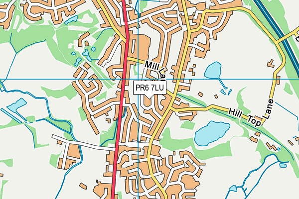 PR6 7LU map - OS VectorMap District (Ordnance Survey)