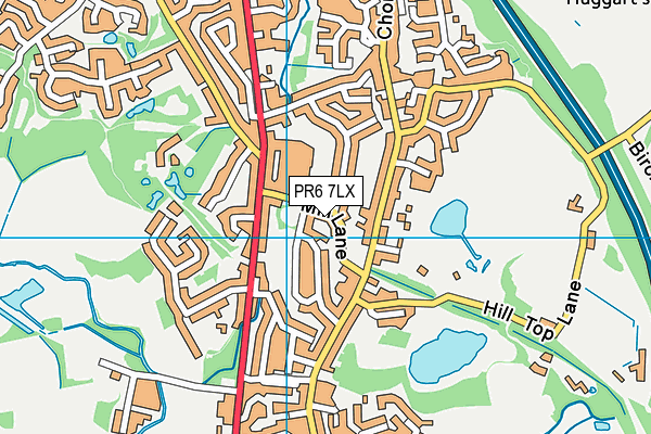 PR6 7LX map - OS VectorMap District (Ordnance Survey)
