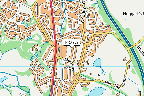 PR6 7LY map - OS VectorMap District (Ordnance Survey)