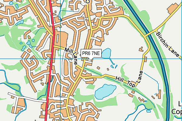 PR6 7NE map - OS VectorMap District (Ordnance Survey)