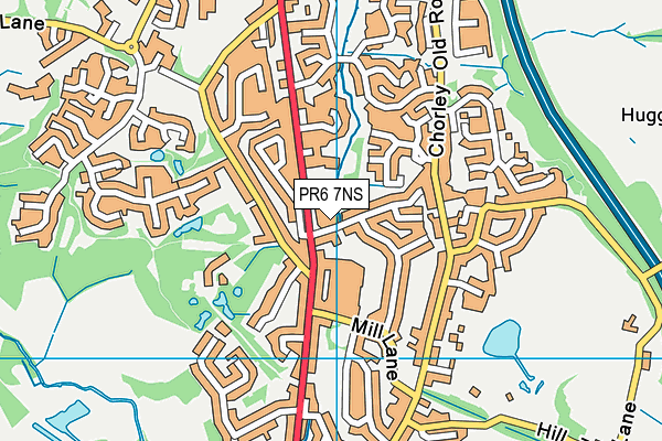 PR6 7NS map - OS VectorMap District (Ordnance Survey)