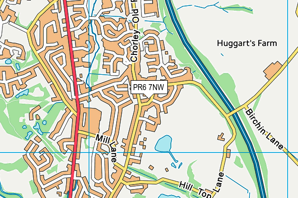 PR6 7NW map - OS VectorMap District (Ordnance Survey)