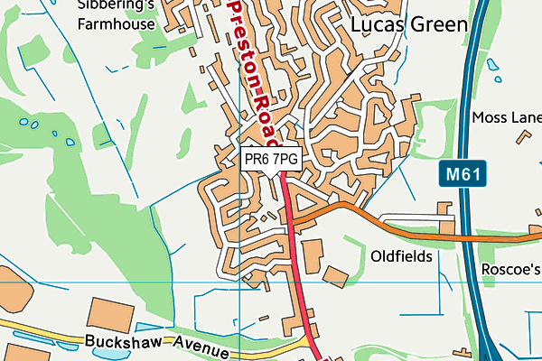 PR6 7PG map - OS VectorMap District (Ordnance Survey)