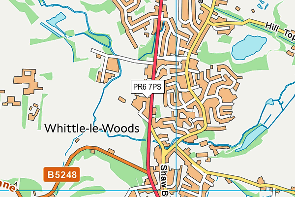 Whittle Le Woods C Of E Primary School map (PR6 7PS) - OS VectorMap District (Ordnance Survey)