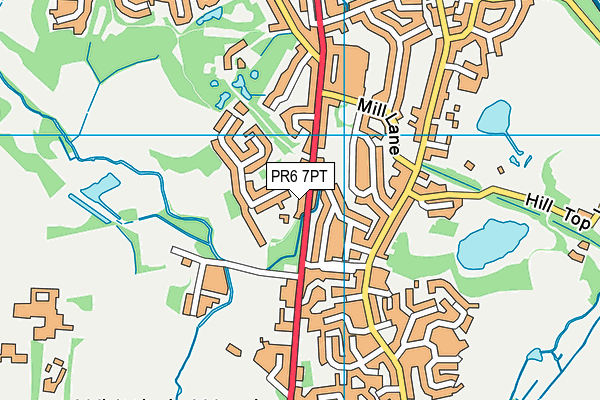 PR6 7PT map - OS VectorMap District (Ordnance Survey)