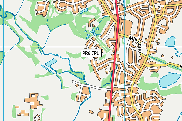 PR6 7PU map - OS VectorMap District (Ordnance Survey)