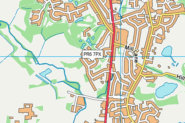 PR6 7PX map - OS VectorMap District (Ordnance Survey)