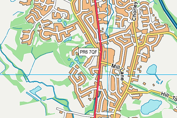 PR6 7QF map - OS VectorMap District (Ordnance Survey)