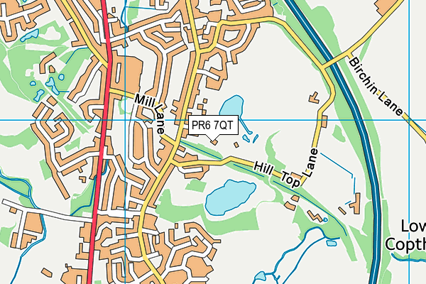 PR6 7QT map - OS VectorMap District (Ordnance Survey)