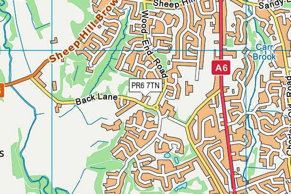 PR6 7TN map - OS VectorMap District (Ordnance Survey)