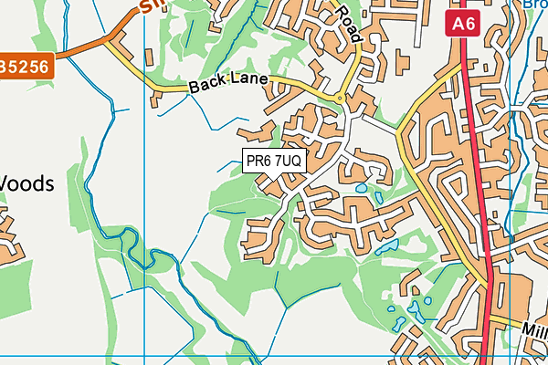 PR6 7UQ map - OS VectorMap District (Ordnance Survey)
