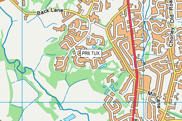 PR6 7UX map - OS VectorMap District (Ordnance Survey)