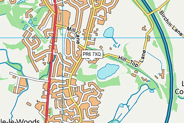 PR6 7XQ map - OS VectorMap District (Ordnance Survey)