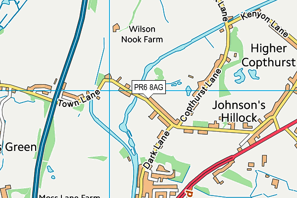 PR6 8AG map - OS VectorMap District (Ordnance Survey)