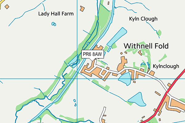 PR6 8AW map - OS VectorMap District (Ordnance Survey)