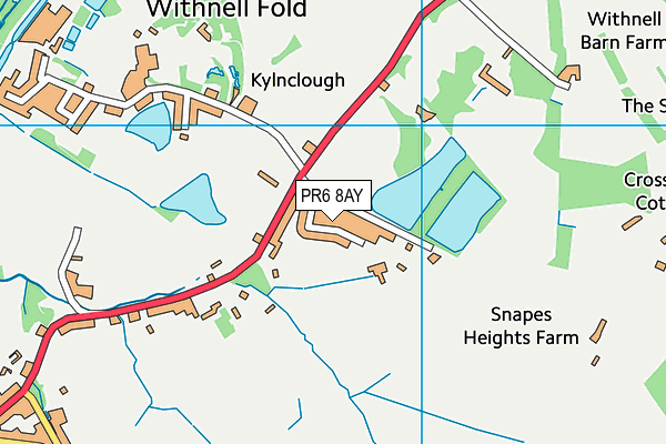 PR6 8AY map - OS VectorMap District (Ordnance Survey)