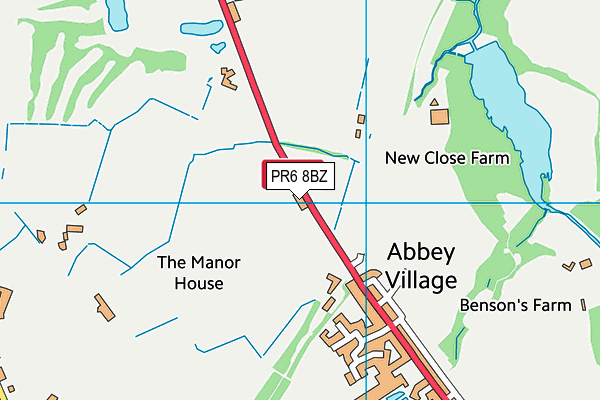 PR6 8BZ map - OS VectorMap District (Ordnance Survey)