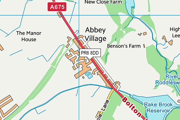 Abbey Village Primary School map (PR6 8DD) - OS VectorMap District (Ordnance Survey)