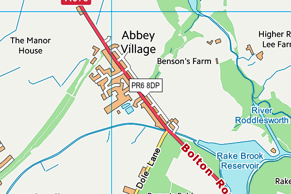 PR6 8DP map - OS VectorMap District (Ordnance Survey)