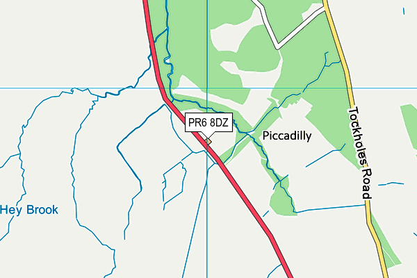 PR6 8DZ map - OS VectorMap District (Ordnance Survey)