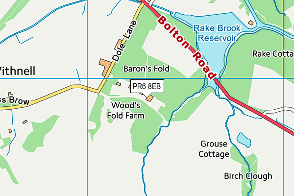 PR6 8EB map - OS VectorMap District (Ordnance Survey)