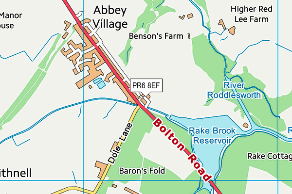 PR6 8EF map - OS VectorMap District (Ordnance Survey)