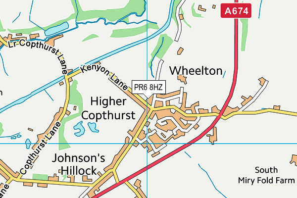 PR6 8HZ map - OS VectorMap District (Ordnance Survey)