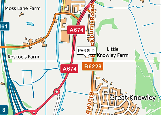 PR6 8LD map - OS VectorMap District (Ordnance Survey)