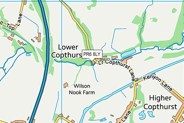 PR6 8LY map - OS VectorMap District (Ordnance Survey)