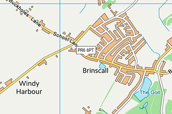 Bwara map (PR6 8PT) - OS VectorMap District (Ordnance Survey)