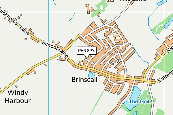 PR6 8PY map - OS VectorMap District (Ordnance Survey)