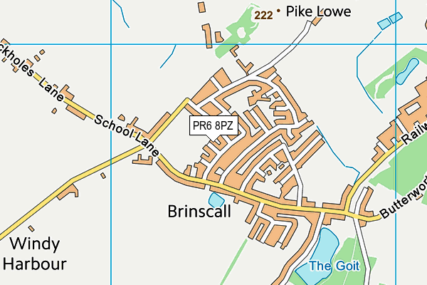 PR6 8PZ map - OS VectorMap District (Ordnance Survey)