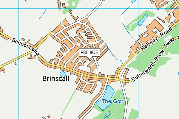 PR6 8QE map - OS VectorMap District (Ordnance Survey)