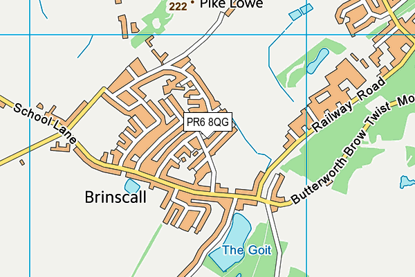 PR6 8QG map - OS VectorMap District (Ordnance Survey)