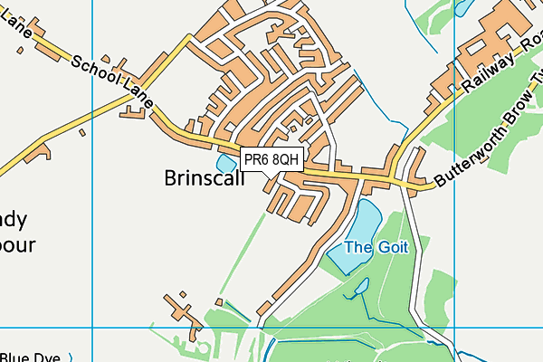 PR6 8QH map - OS VectorMap District (Ordnance Survey)