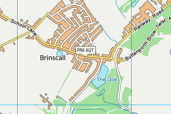 PR6 8QT map - OS VectorMap District (Ordnance Survey)