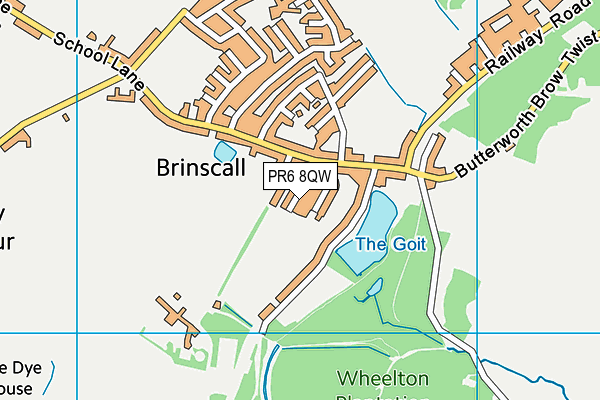 PR6 8QW map - OS VectorMap District (Ordnance Survey)