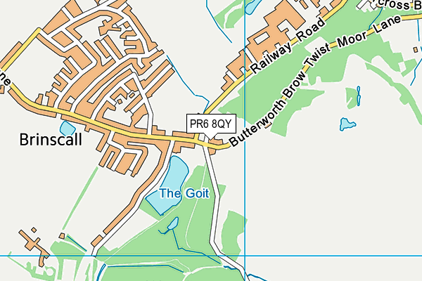 PR6 8QY map - OS VectorMap District (Ordnance Survey)