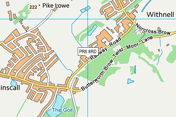 PR6 8RD map - OS VectorMap District (Ordnance Survey)
