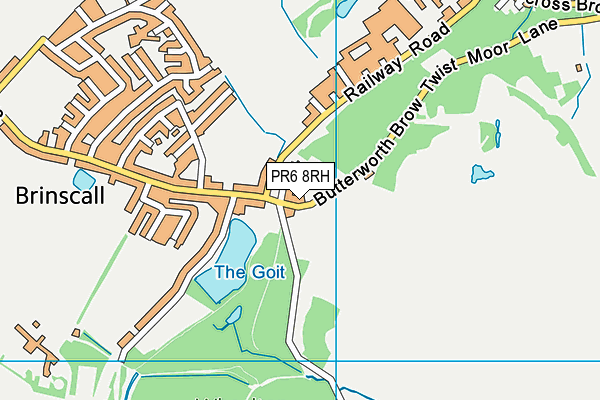 PR6 8RH map - OS VectorMap District (Ordnance Survey)