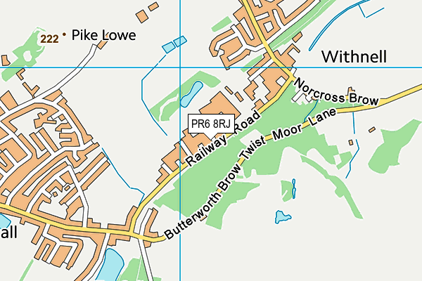 PR6 8RJ map - OS VectorMap District (Ordnance Survey)